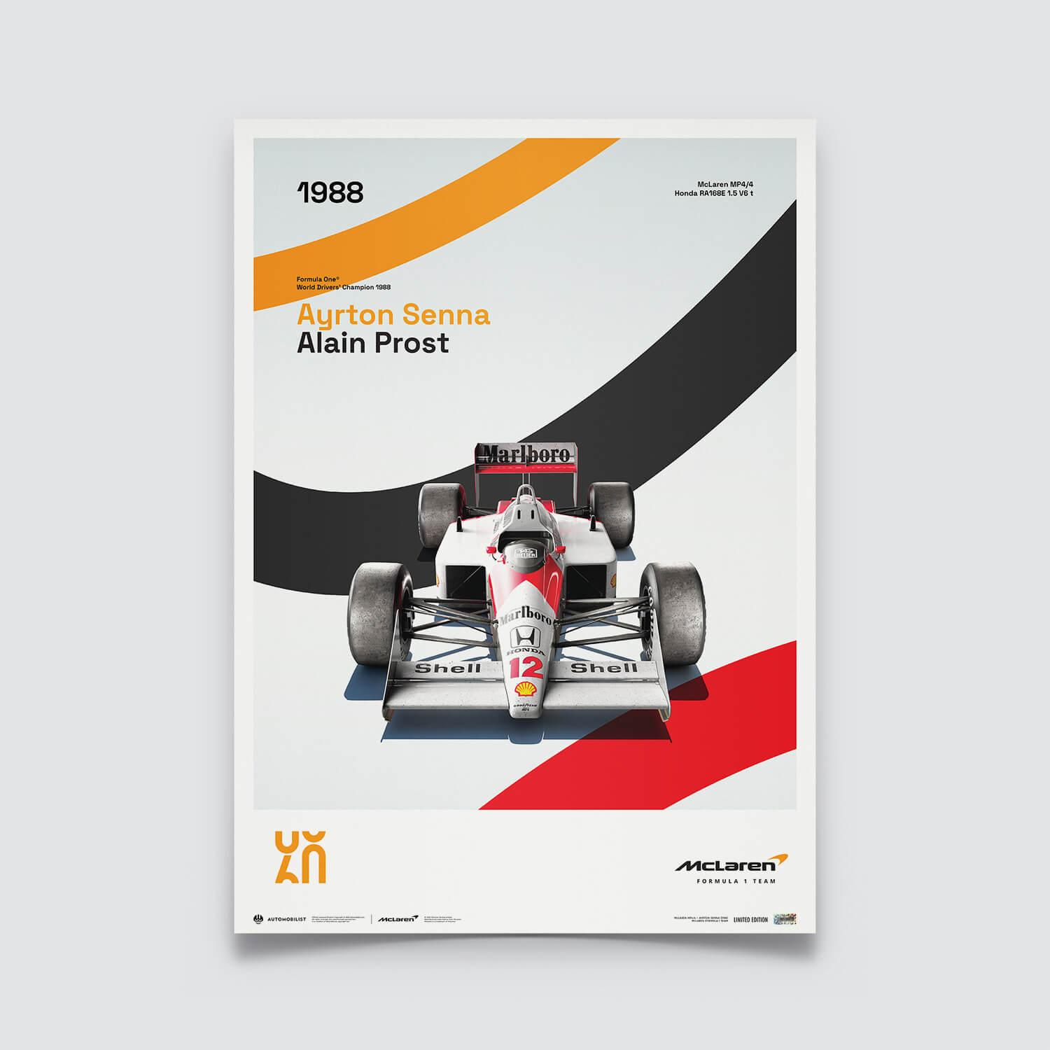 McLaren Racing - MP4/4 - 60th Anniversary - 1988 Poster