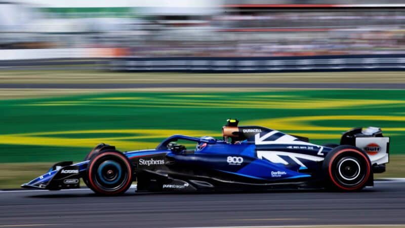 Side-view-of-Logan-Sargeant-Williams-at-2023-British-GP