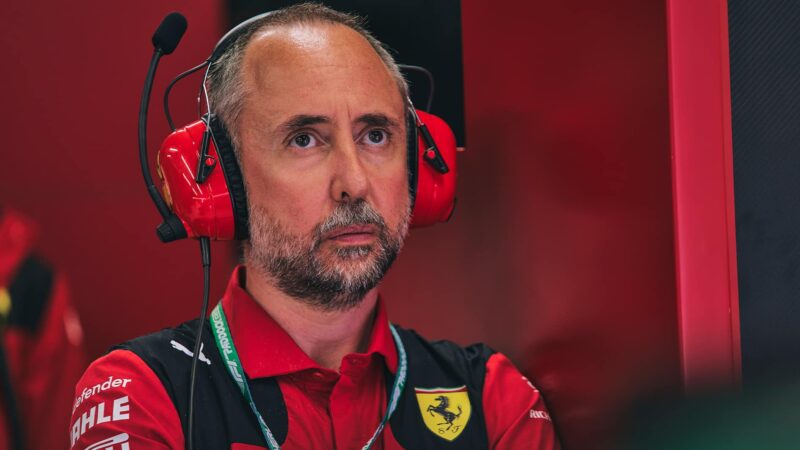 Storm clouds over Ferrari of Carlos Sainz in 2023 Dutch Grand Prix