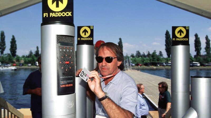 Jacques Laffite arrives at 2000 Canadian GP paddock