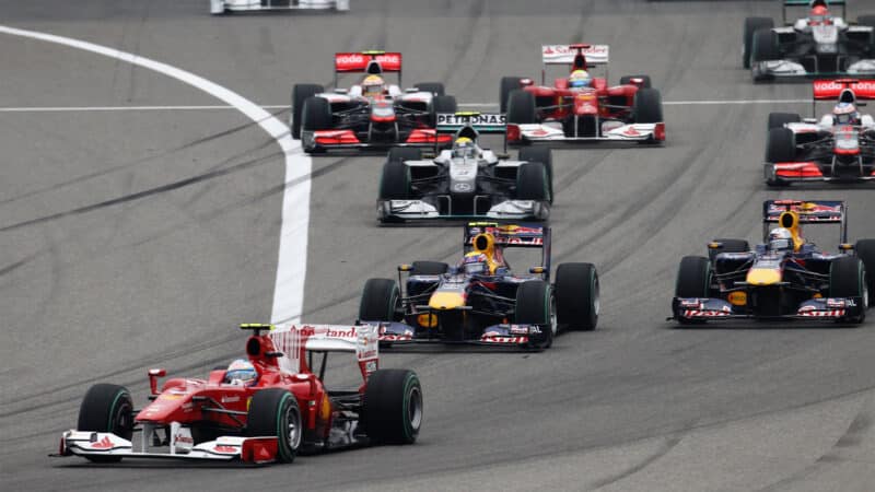Fernando Alonso leads the Chinese Grand prix 2010