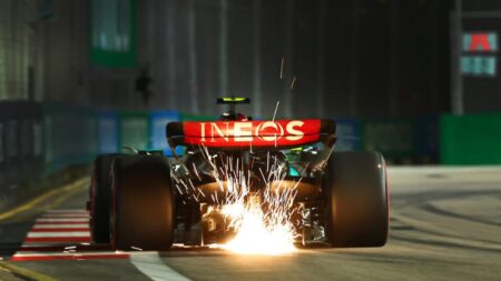 Why do F1 cars spark on track?
