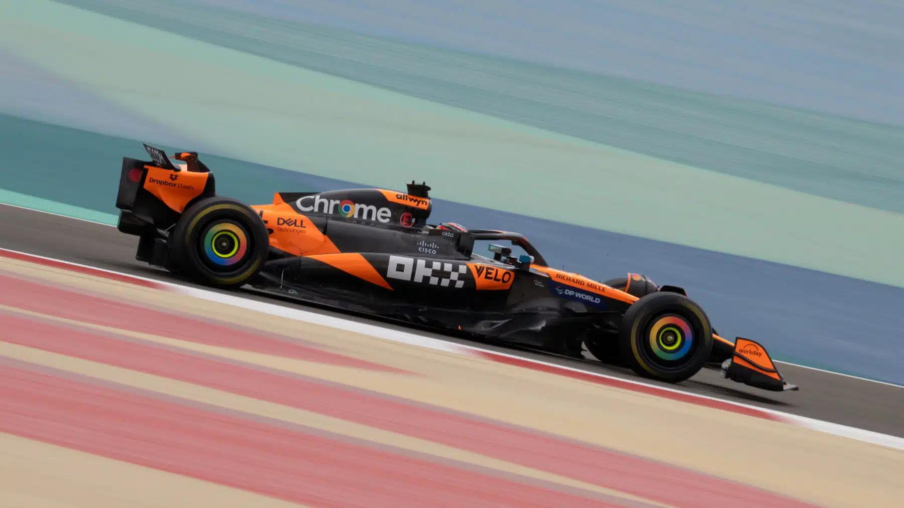 Oscar Piastri, McLaren, during Bahrain testing