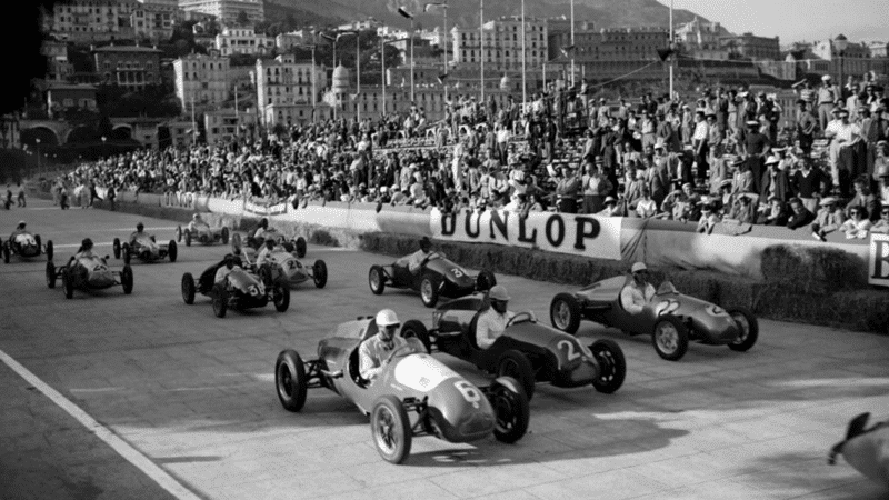 Racing gets underway for the 1950 Monaco Grand Prix