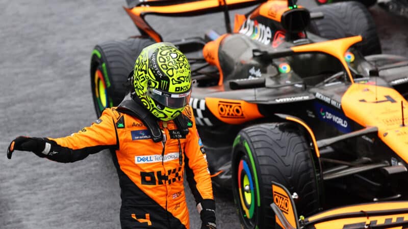 Lando Norris (McLaren-Mercedes) after qualifying for the 2024 Brazilian Grand Prix