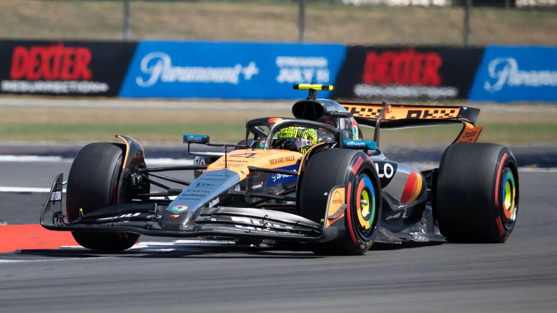 Lando Norris (McLaren-Mercedes) during practice for the 2025 British Grand Prix