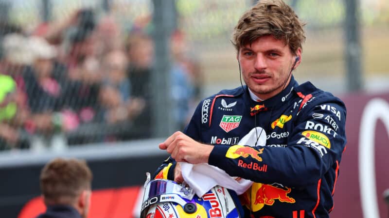 Max Verstappen (Red Bull-Honda) after qualifying for the 2025 British Grand Prix