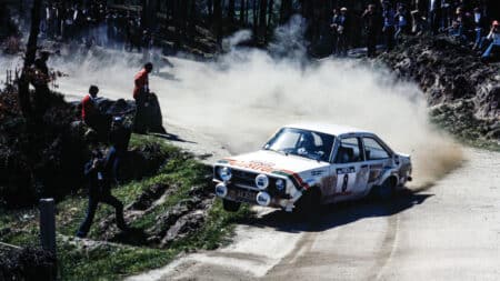 Escort kicks up clouds, Portugal, 1978