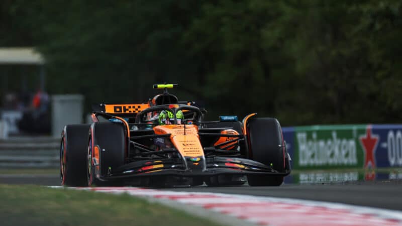 Lando Norris during practice for the Hungarian GP