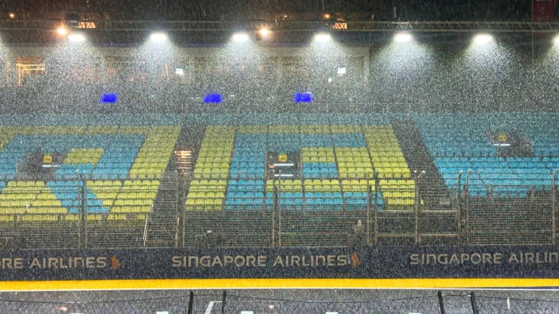 Friday night rain before the 2024 Singapore Grand Prix