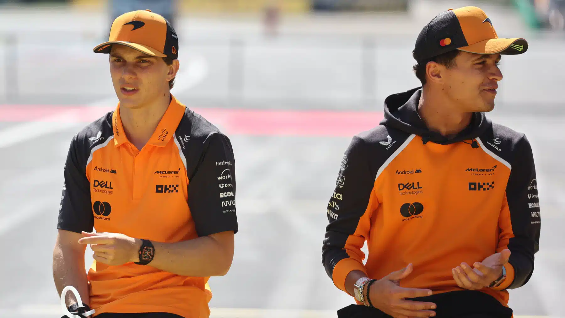 Oscar Piastri and Lando Norris of McLaren ahead of the Formula 1 Italian Grand Prix