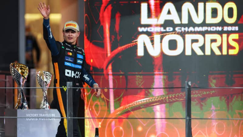 Lando Norris celebrates his first F1 title