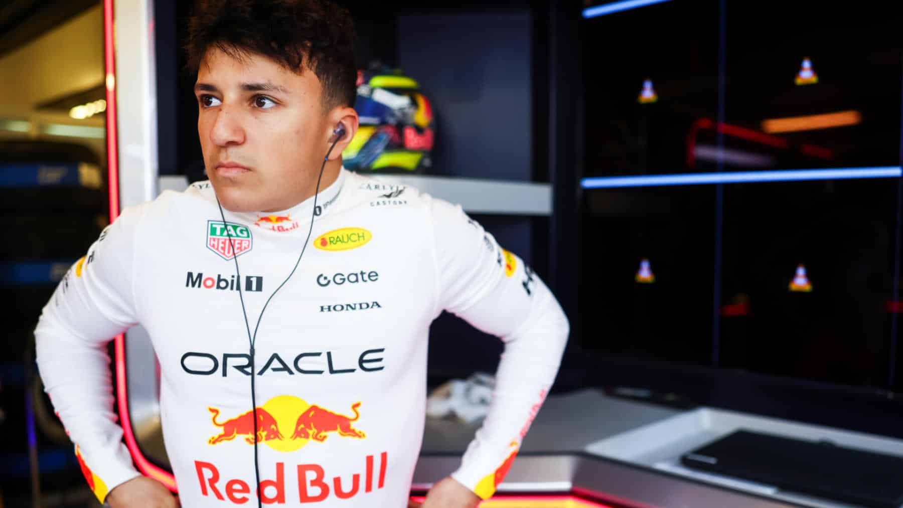 Isack Hadjar during post-season testing in Abu Dhabi