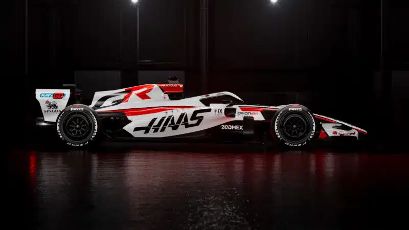 Side view of 2026 Haas F1 car livery