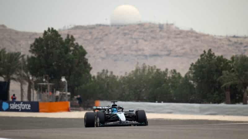 George Russell (Mercedes) during the 2025 pre-season test in Bahrain