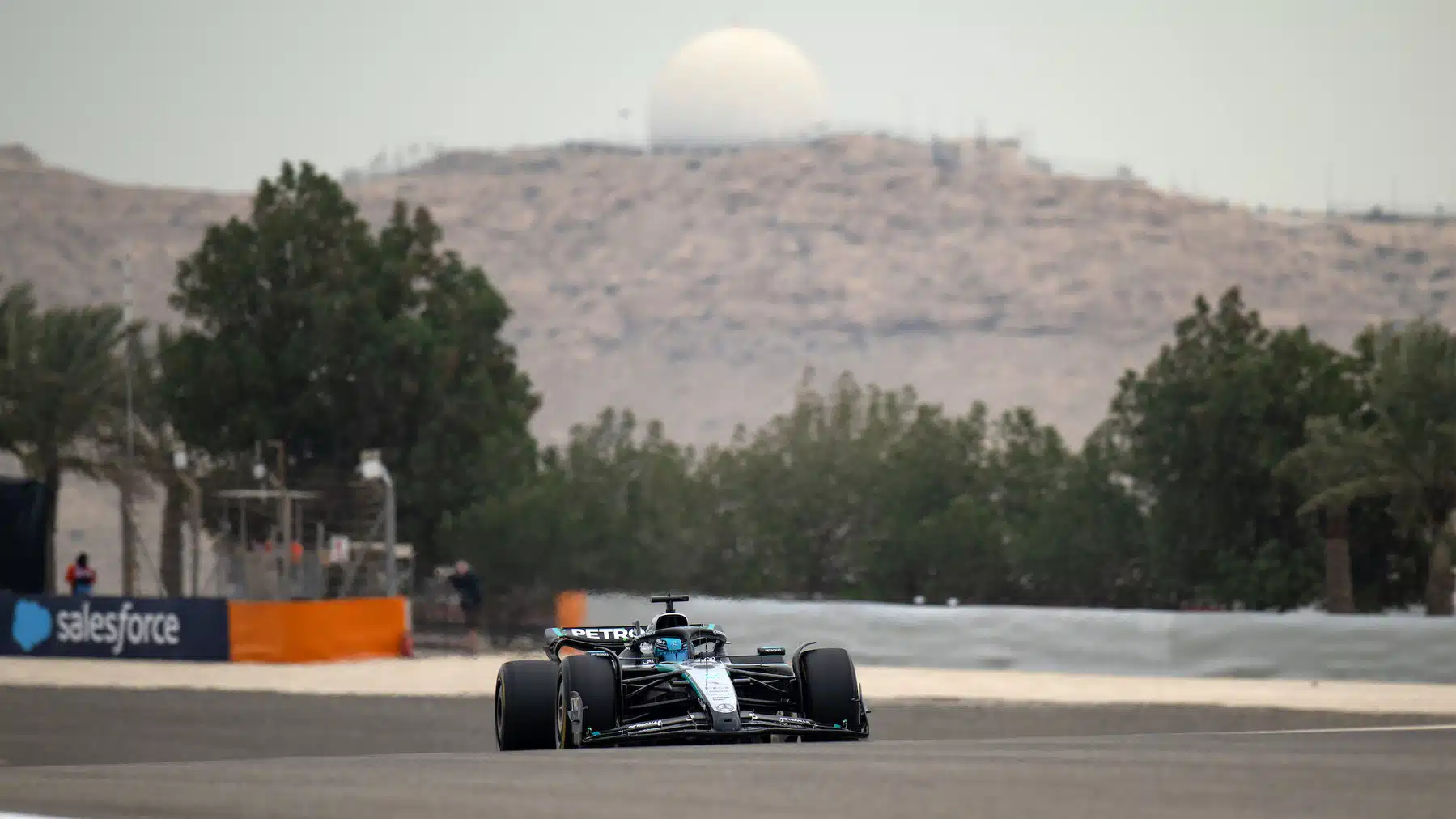 George Russell (Mercedes) during the 2025 pre-season test in Bahrain