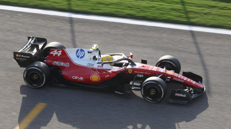 Lewis Hamilton (Ferrarí) during second week of the 2026 pre-season test in Bahrain