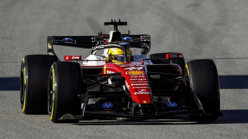 Lewis Hamilton, Ferrari, during Barcelona testing