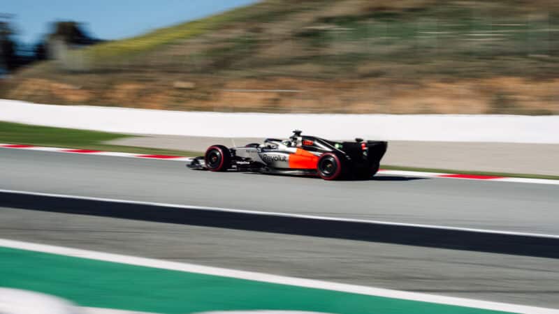 Gabriel Bortoleto, Audi, during Barcelona testing
