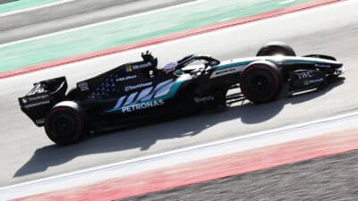 Kimi Antonelli, Mercedes, during testing in Barcelona