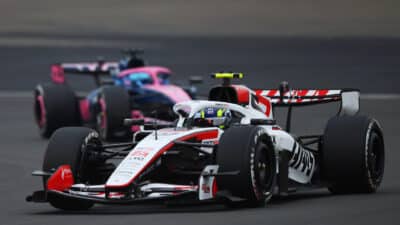 Oliver Bearman ahead of Pierre Gasly in the Chinese GP