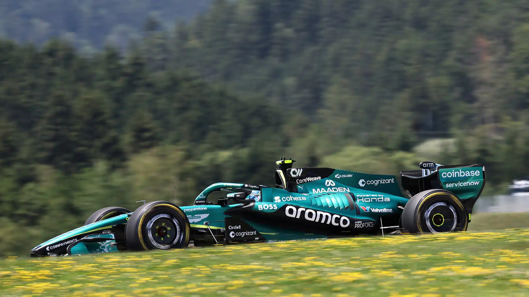 Fernando Alonso (Aston Martin-Honda) during practice for the 2026 Austrian Grand Prix at the Red Bull Ring