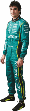 Lance Stroll in Aston Martin F1 Team race suit portrait