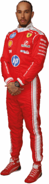 Lewis Hamilton in Ferrari Formula 1 Team race suit portrait