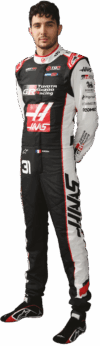 Esteban Ocon in Haas Formula 1 Team race suit portrait