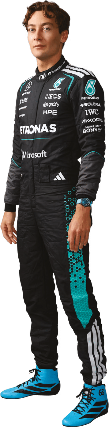 George Russell in Mercedes Formula 1 Team race suit portrait
