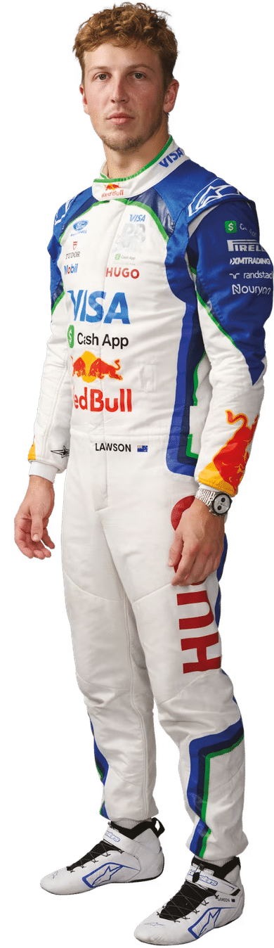 Liam Lawson in Racing Bulls Formula 1 Team race suit portrait