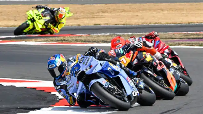 Wrestling a MotoGP bike through Silverstone’s sweeps: ‘It’s brutal!’