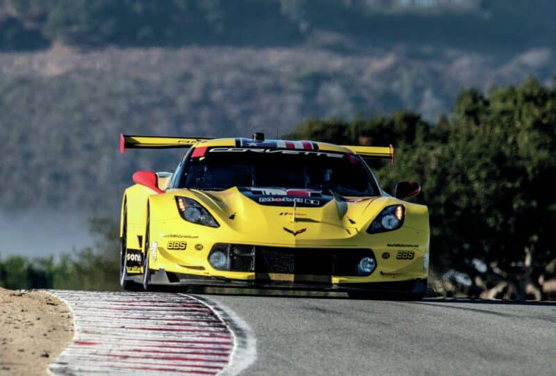 Chevrolet Corvette of Jan Magnussen at Laguna Seca in 2018